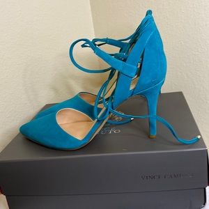 Classy Vince Camuto strappy heel. Perfect for office wear, date night or GNO